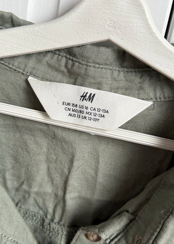 Kız çocuk belden bağlamalı crop Keten Gömlek - Görsel 2