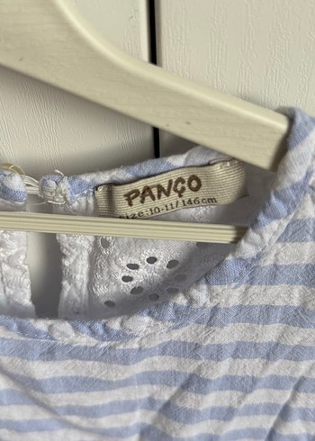 Kız Çocuk Mavi Çizgili Kolsuz Elbise - Görsel 3