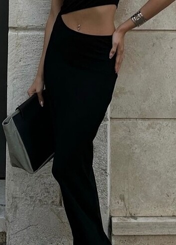 Zara modeli Yandan dekolteli elbise rahat yazlık 