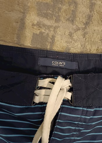 Erkek Mavi Bağcıklı Mini Deniz Şortu colins - Görsel 3