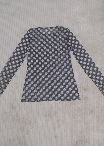 Zara Puantiyeli transparan bluz