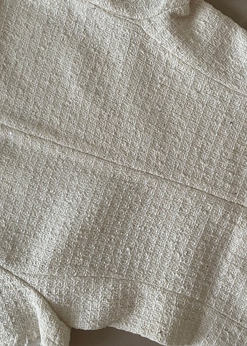 36 Beden Zara.Arkadan fermuarlı kısa ekru elbise