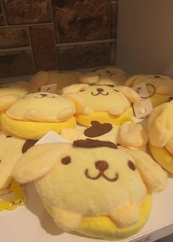 Beden Sarı Renkli Peluş Oyuncak Köpek Ayı cüzdan anahtarlık