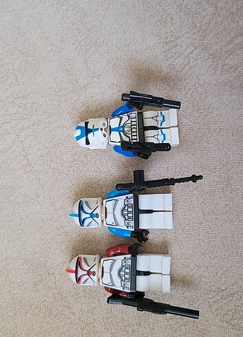 Star wars 2 adet clone bir adet yüzbaşı Rex lego figür 