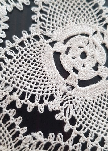 Vintage İğne Oyası Salon Takımı Peçete Masa Örtüsü - Görsel 7