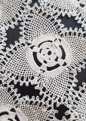 Vintage İğne Oyası Salon Takımı Peçete Masa Örtüsü - Görsel 6