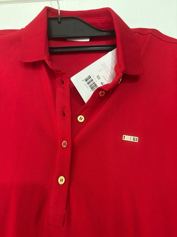 Kırmızı Düğmeli Midi Kadın Elbise,etiketli - Görsel 3