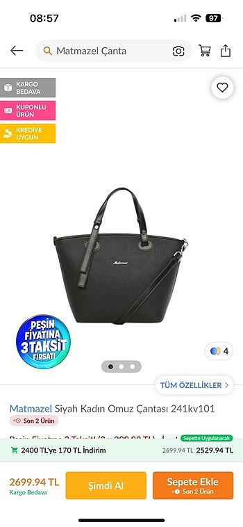 Matmazel çanta.1 defa kullanılmış - Görsel 7