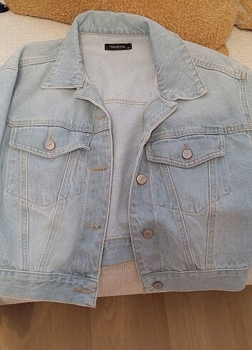 xs Beden mavi Renk Trendyol Milla crop kot ceket 
