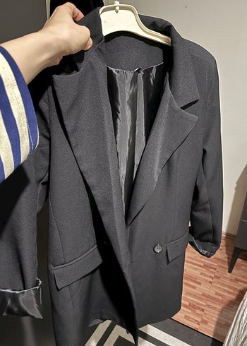 Trendyol & Milla Sikligin Simgesi Siyah Uzun Blazer Ceket