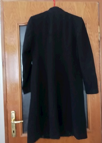 Düğmeli Siyah Kadın Kaban - Görsel 2