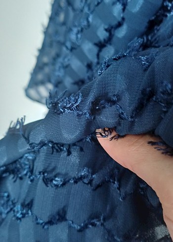 Volanlı Lacivert Elbise Hamilelikte de kullanılabilir - Görsel 4