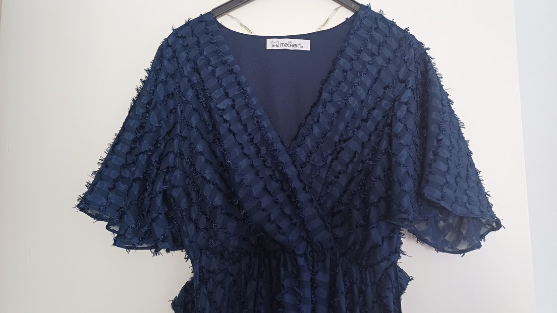 Volanlı Lacivert Elbise Hamilelikte de kullanılabilir - Görsel 2