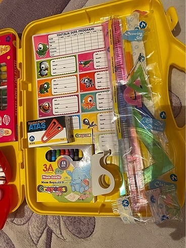  Kırtasiye seti suluboya pastel boya cetvel
