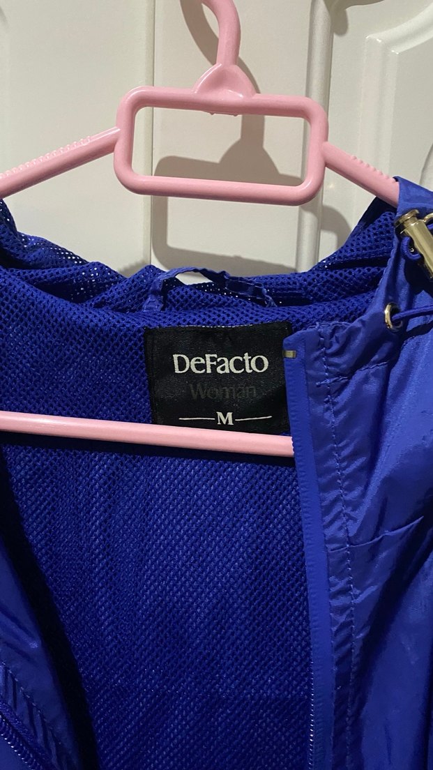 DeFacto Marka Mavi Fermuarlı Midi Yağmurluk - Görsel 3