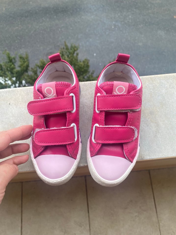 Kız Çocuk benetton marka Pembe Cırt Cırtlı Spor Ayakkabı - Görsel 2