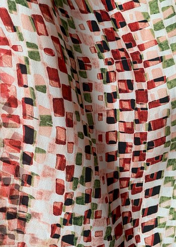 Midi kare desenli elbise - Görsel 4