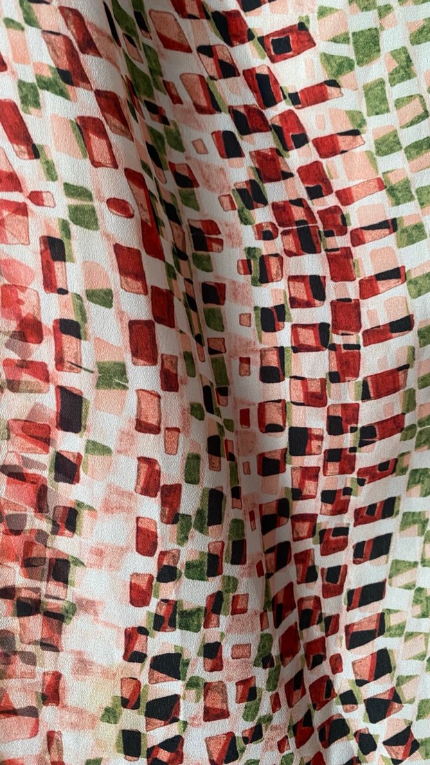 Midi kare desenli elbise - Görsel 4