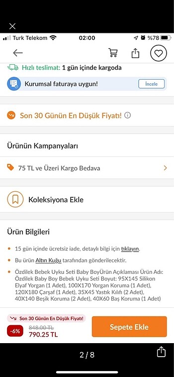 Özdilek Özdilek uyku seti