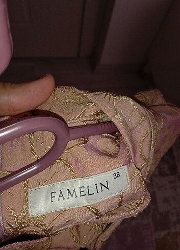 38 Beden pembe Renk Famelin marka elbise