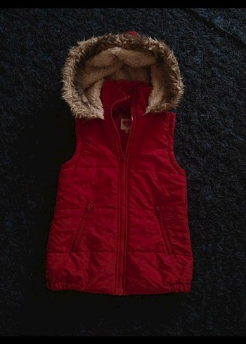 Kırmızı Yüksek Yakalı Kadın Yelek - Görsel 2