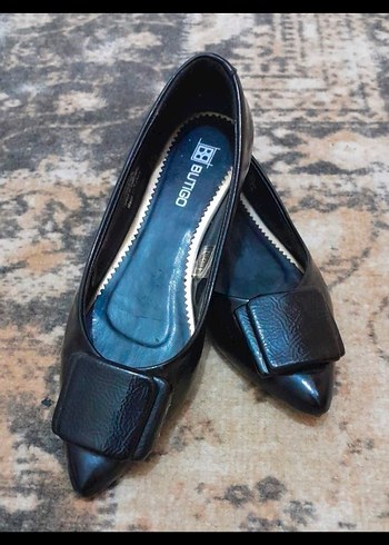 Siyah Tokalı Stiletto Topuklu Kadın Babet - Görsel 2