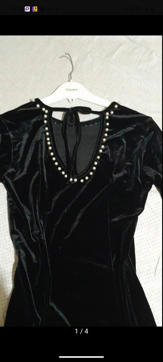 Siyah Uzun Sırt Dekolteli Elbise - Görsel 3