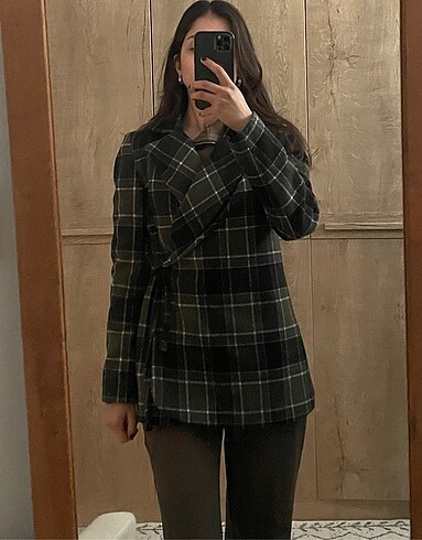 34 Beden haki Renk Ekose Blazer