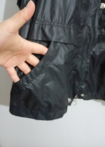 kadın siyah yağmurluk - Görsel 8