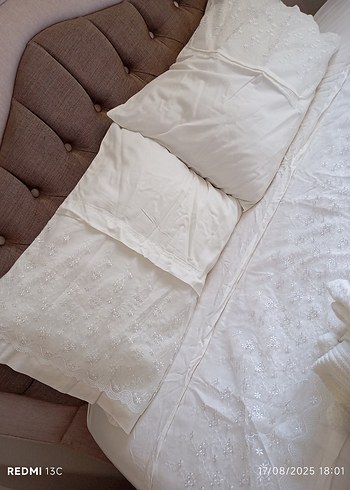 Dantel detaylı nevresim pike battaniye set - Görsel 8