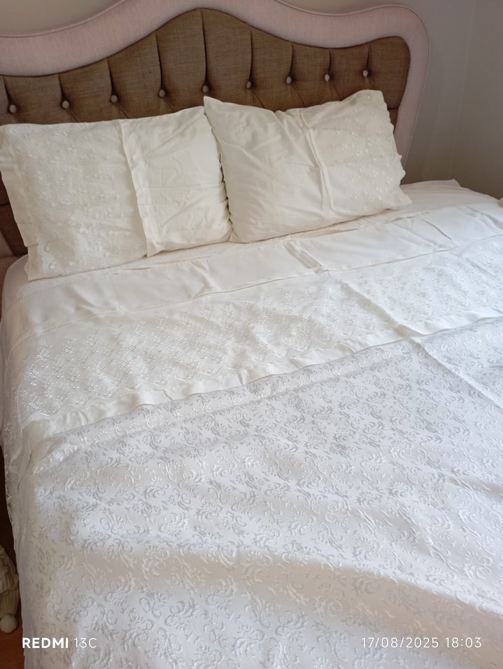 Dantel detaylı nevresim pike battaniye set - Görsel 2