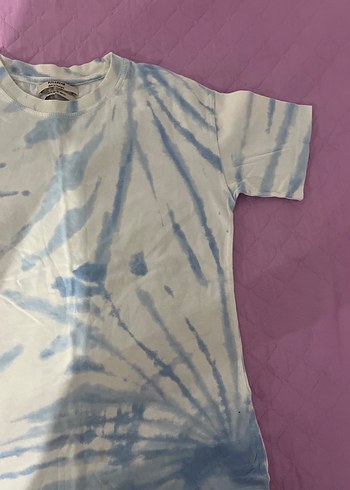 xs Beden Kız Çocuk Mavi Batik T-shirt