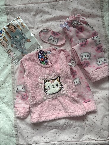 7 Yaş Beden Welsoft polar kız çocuk pijama takım bedenleri4-5,5-6,6-7 yaş me