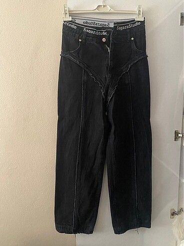 Sagaza Wide Leg Siyah Jean