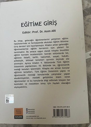 Eğitime Giriş - Prof. Dr. Asım Arı 2. Baskı Eğitim Yayınevi - Görsel 2