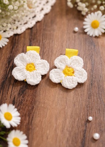 Nakışlı Dantel Beyaz Çocuk Toka - Görsel 3