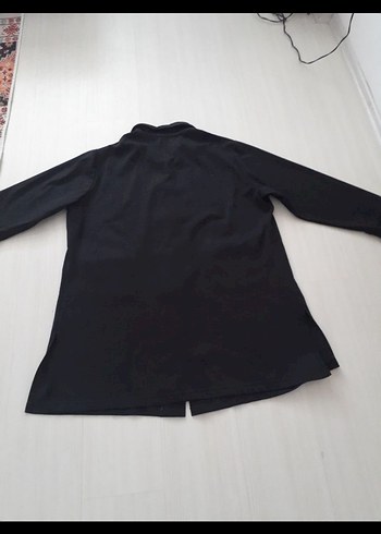 Siyah Düğmeli Pamuklu Uzun Kollu Kadın kışlık tunik - Görsel 5