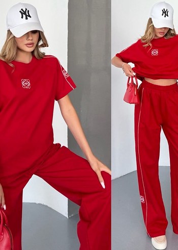 Beyaz Baskılı Kadın Pamuklu Eşofman Takımı - Görsel 3