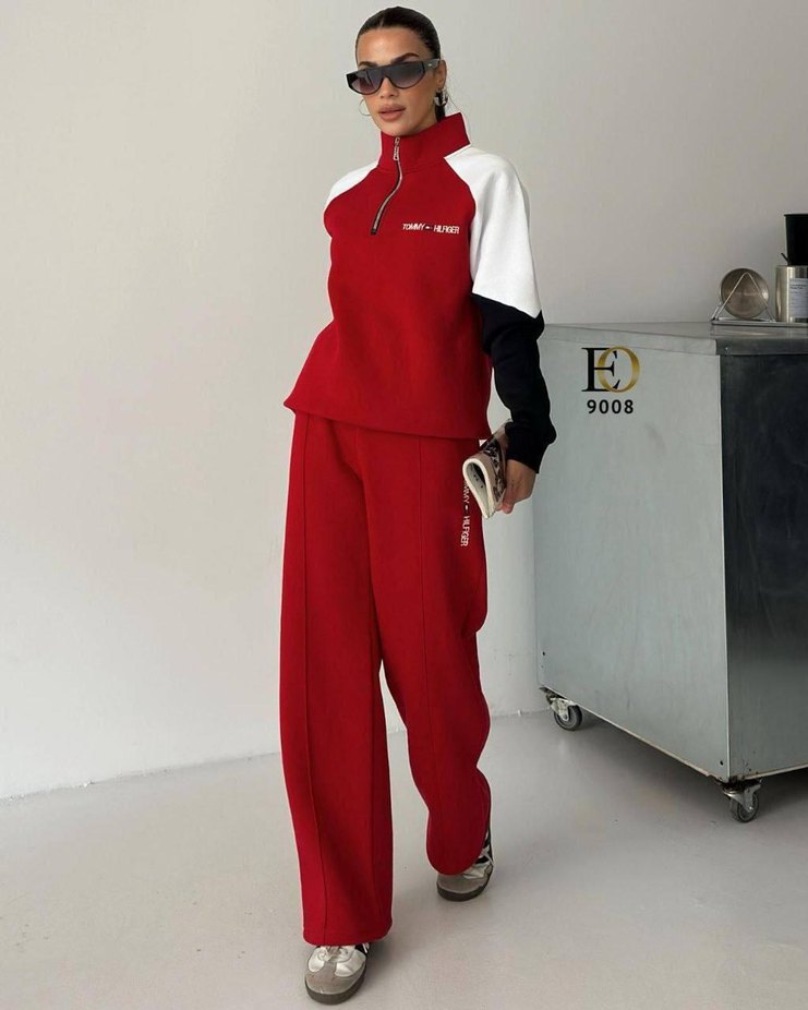 Siyah Renkli Fermuarlı Kadın Eşofman Takımı - Görsel 2