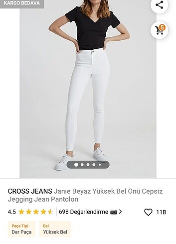 Cross Jeans Beyaz Likralı kot pantolon