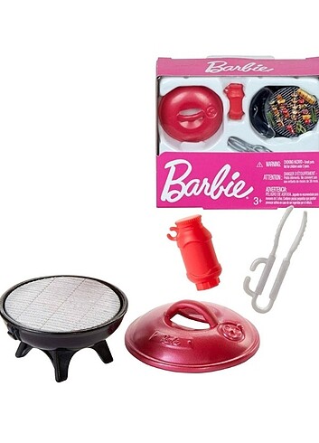 Barbie'nin hayatından eğlenceli aksesuarlar seti mangal seti 