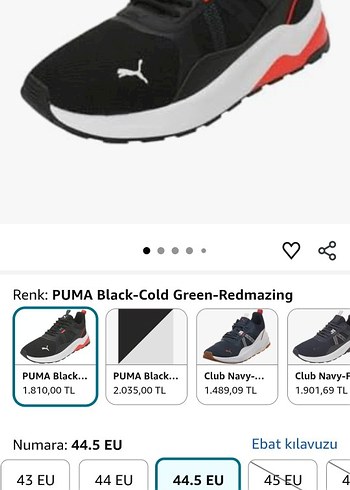 Siyah puma erkek Spor Ayakkabı - Görsel 8