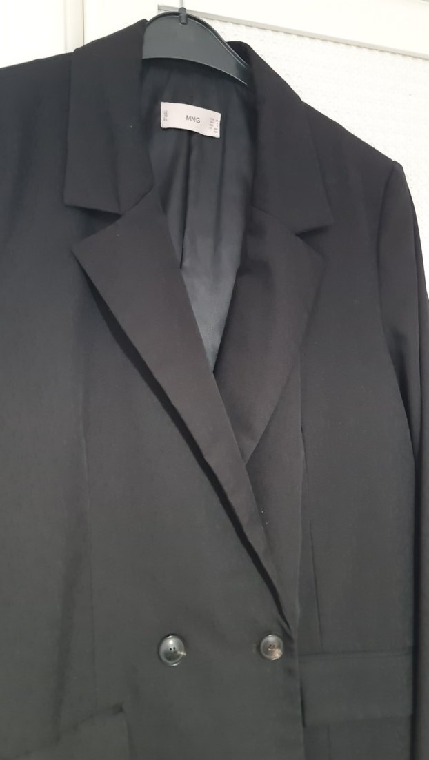 Mango Kadın Siyah Düğmeli Ofis Blazer Ceket - Görsel 2