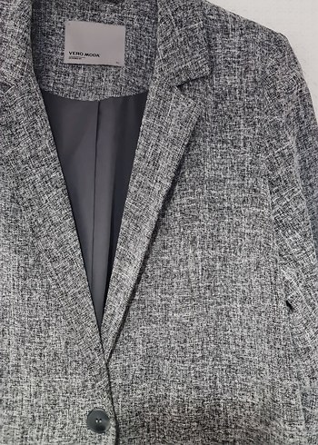 Gri Kadın Midi Blazer Ceket - Görsel 2