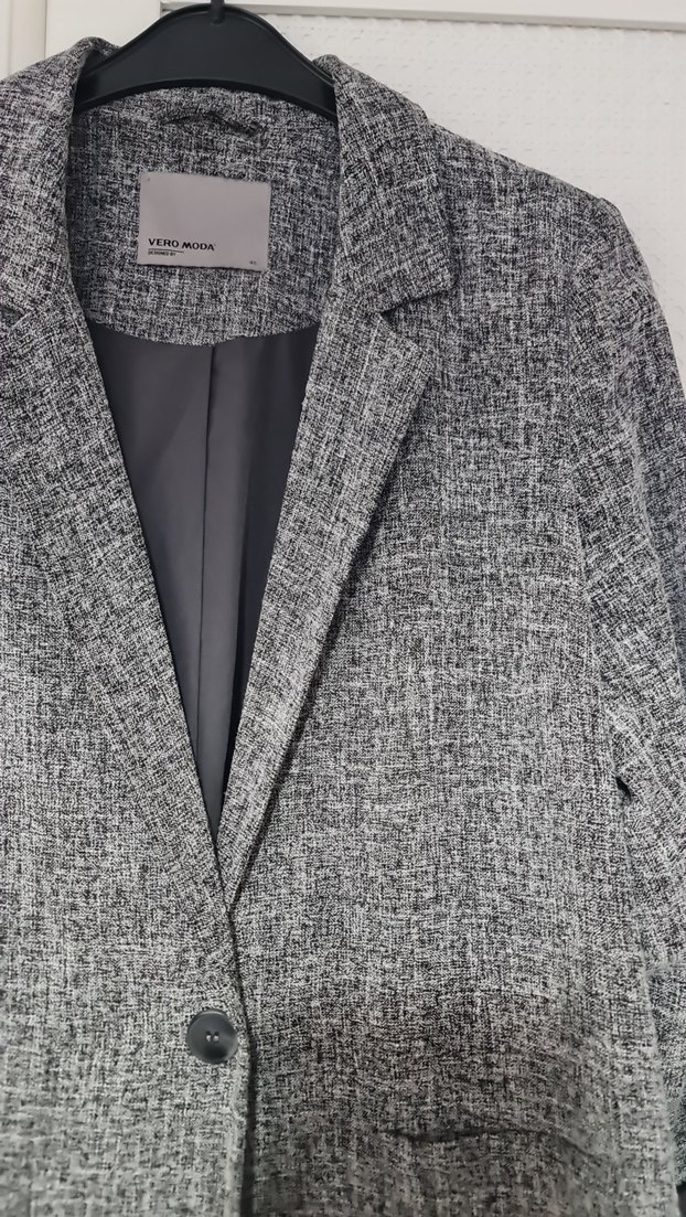 Gri Kadın Midi Blazer Ceket - Görsel 2