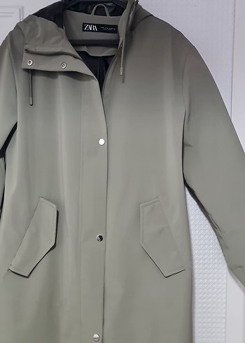 Zara Düğmeli Uzun Kadın Yağmurluk - Görsel 2