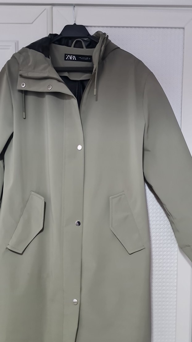 Zara Düğmeli Uzun Kadın Yağmurluk - Görsel 2