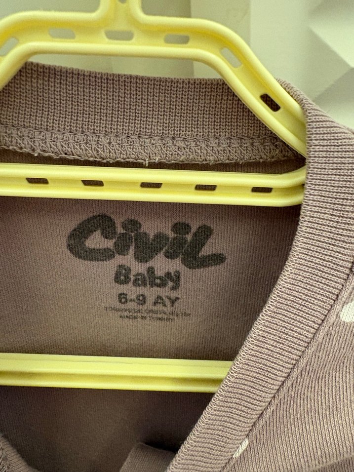 Düğmeli Mor Puantiyeli Kız Bebek Tulum - Görsel 3