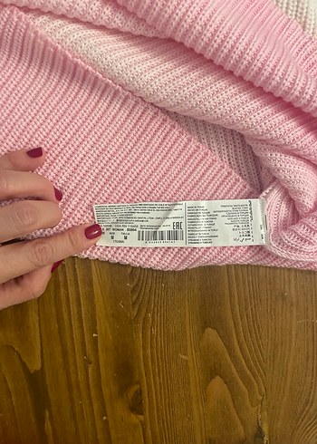Mango Pembe Beyaz Bağlama Desenli Örgü Kolsuz Süveter