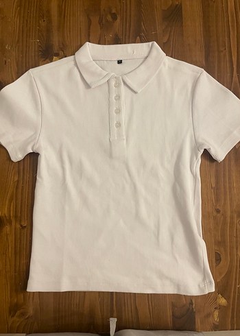 Beyaz Düğmeli Erkek Çocuk Polo Tişört